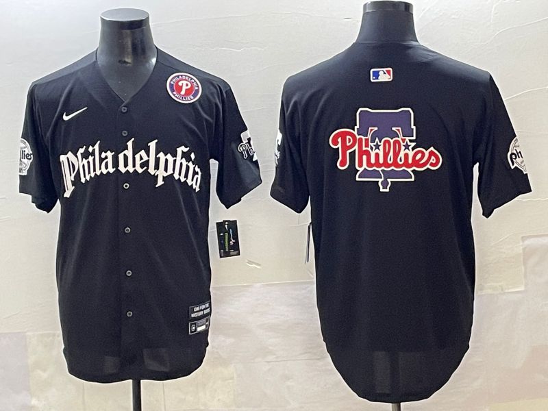 Men 2025 Philadelphia Phillies Blank Black Five generations Joint Name Nike MLB Jersey style 5